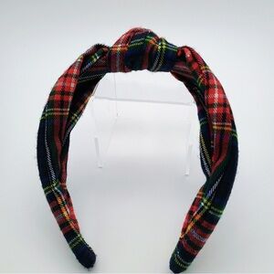 Red Plaid Knotted Headband